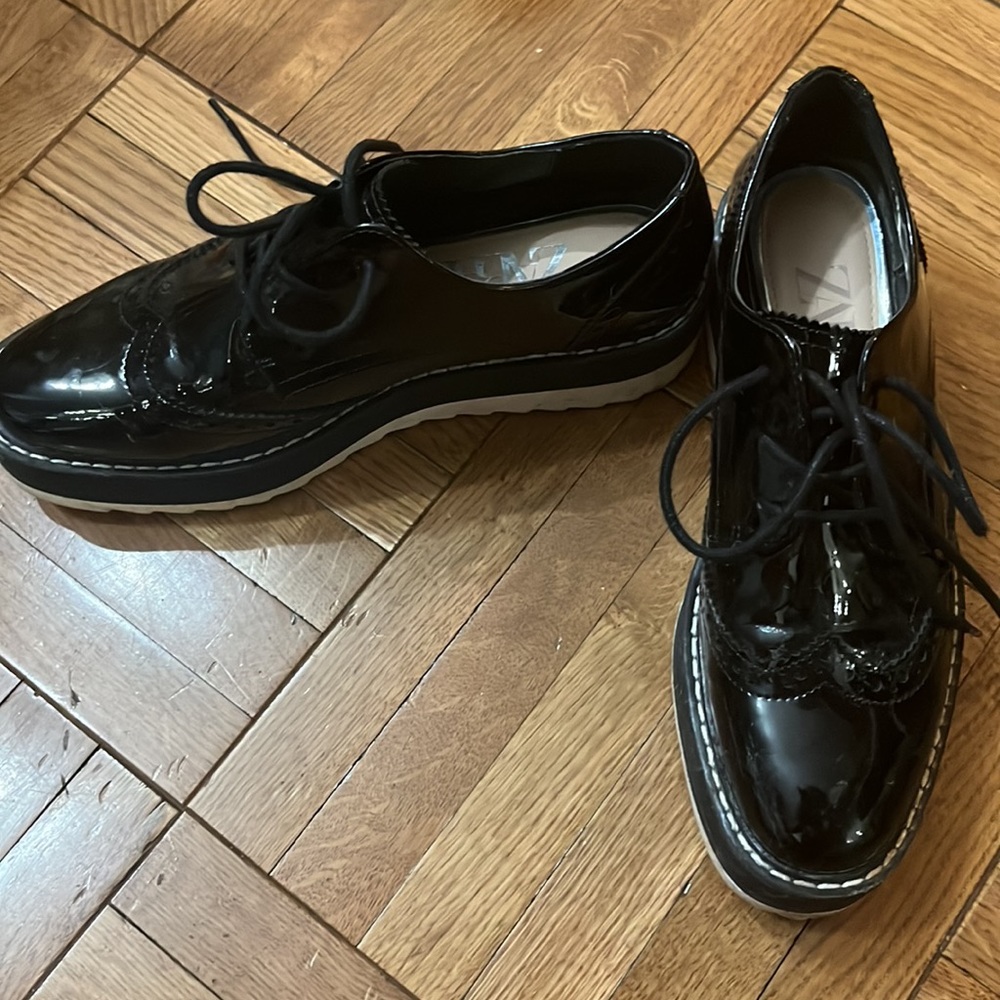 Zara platform lace up shoes